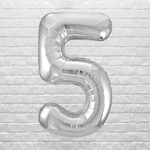 Silver Birthday Number 5