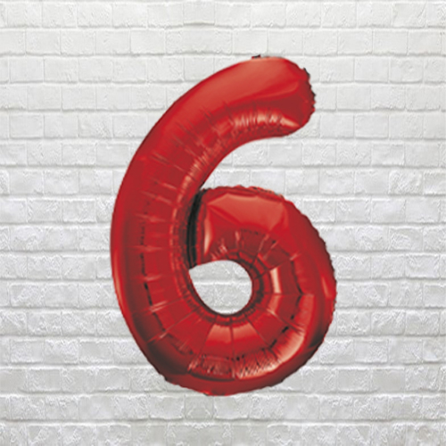 Red Birthday Number 6
