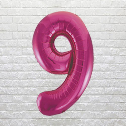 pink birthday number 9