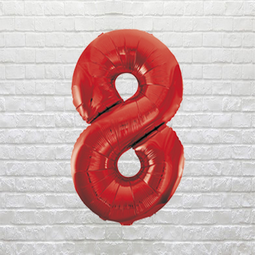 Red Birthday Number 8