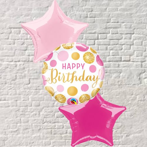 Gold/Pink Polka Dots Birthday