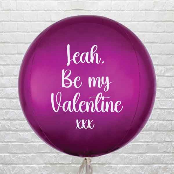 Personalised Lilac Valentines Globe Balloon