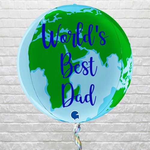 World's Best Dad Globe Balloon