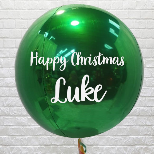 personalised green orbz balloon