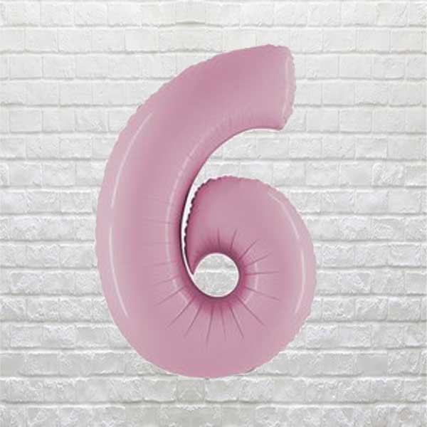 Pastel Pink Birthday Number 6