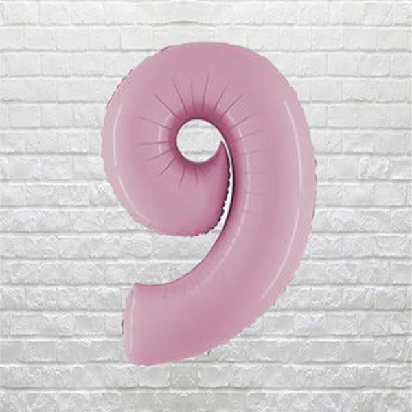 Pastel Pink Birthday Number 9