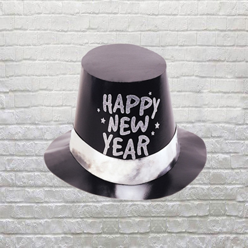 New Years Black Glitter Top Hat