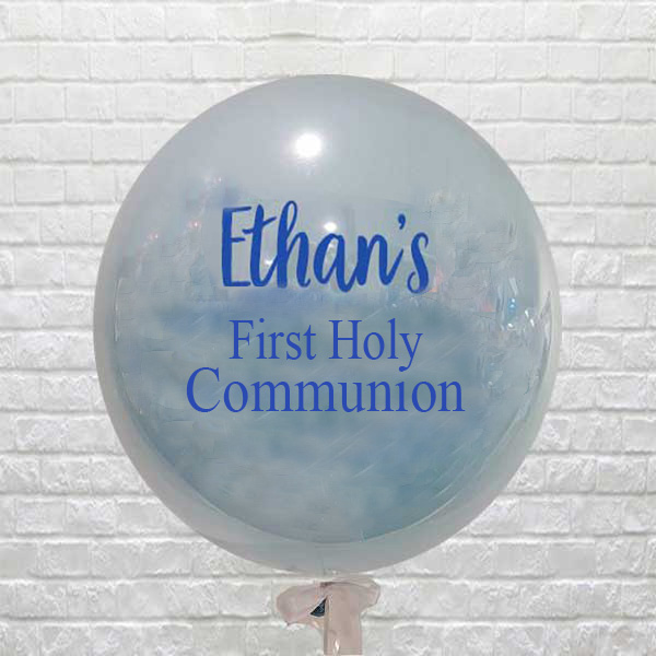 Pale Blue Personalised Luxe Balloon