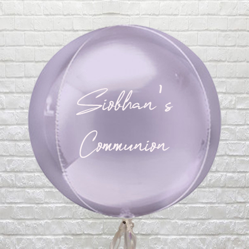Lilac Personalised Communion Globe