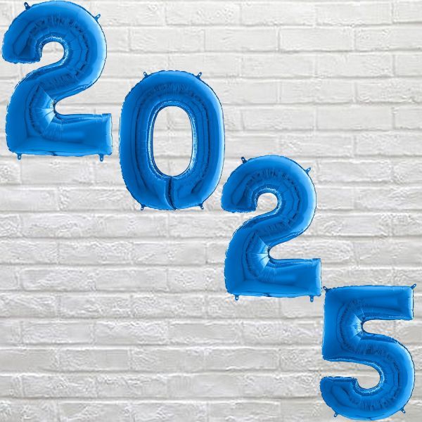 Blue 2025 Inflated Number Package